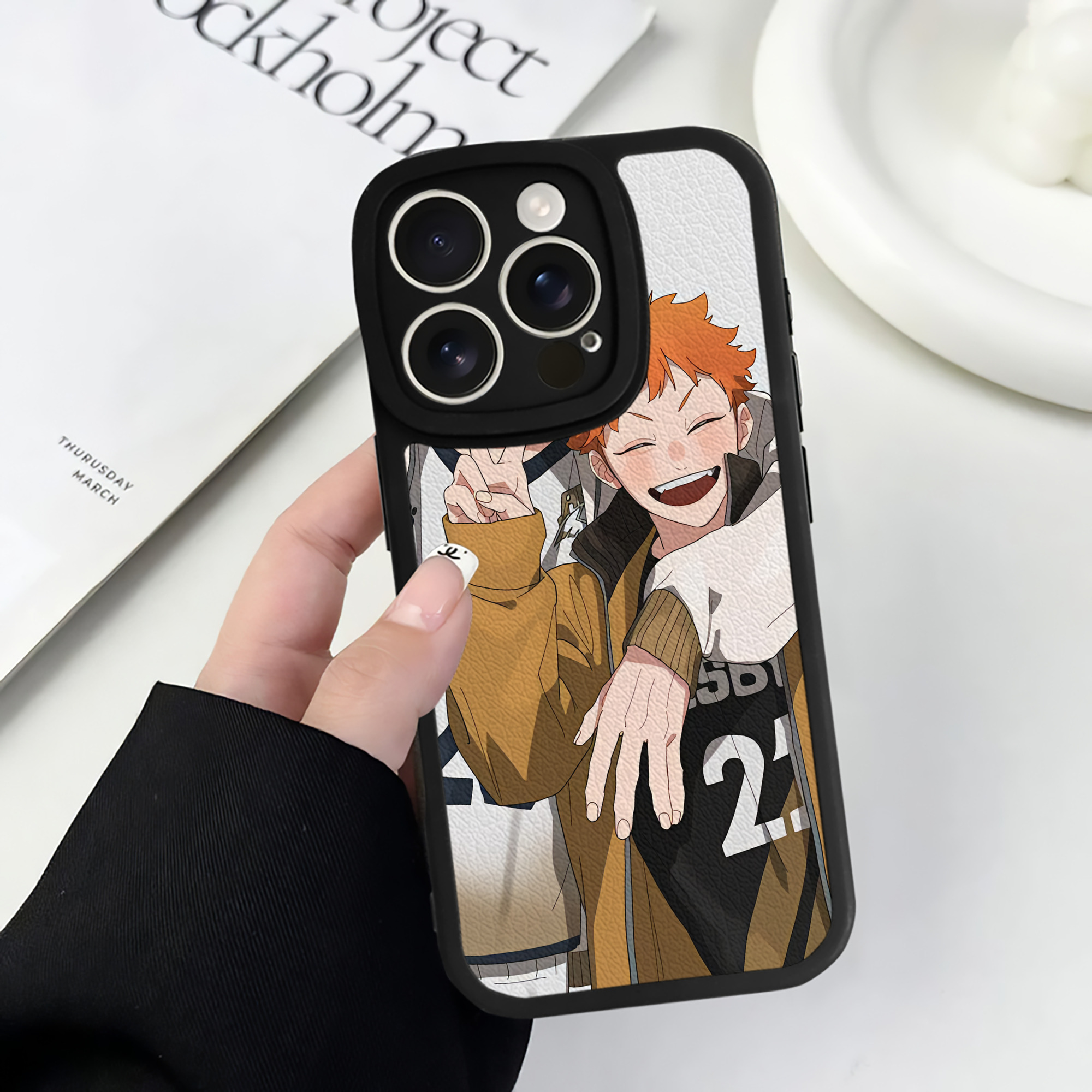 （画像用） ハイキュー!! Haikyu!! 【iPhone 16シリーズ対応】シリコンスマホケース（レザー調） 材質：シリコン